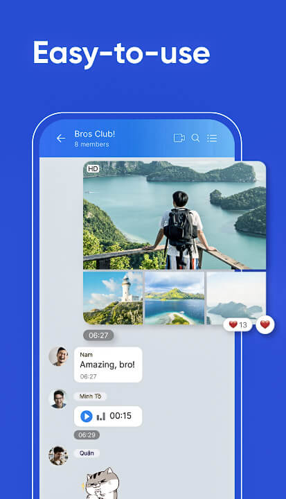 Best Apps for Traveling in Vietnam: The Apps I Actually Used 6 Screenshot of the Zalo messaging app showing chat contacts for a local Vietnamese hostel and tour driver.